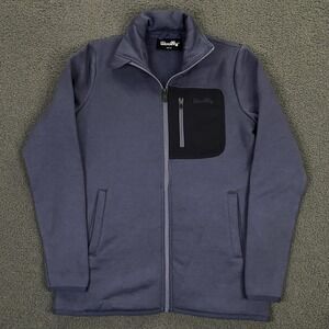 Woolly Merino Crew Fleece Jacket Womens XS 100% Wool Full Zip Soft Blue